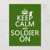 Calm und Soldier On behalten (beliebige Hintergrun Postkarte (Vorderseite)