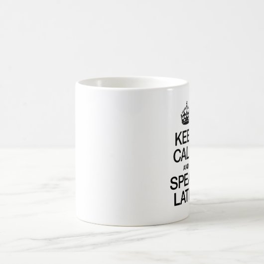 CALM UND SPEAK LATIN behalten Kaffeetasse (Mittel)