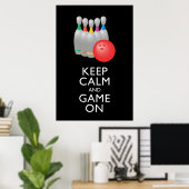CALM UND SPIEL behalten - Bowling Poster (Heimbüro)