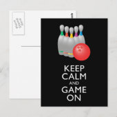 CALM UND SPIEL behalten - Bowling Postkarte (Vorne/Hinten)