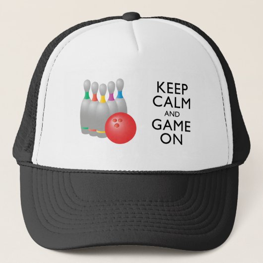CALM UND SPIEL behalten - Bowling Truckerkappe (Vorderseite)