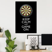 CALM UND SPIEL behalten - Dart Board Poster (Heimbüro)