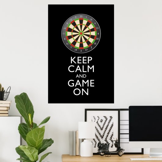 CALM UND SPIEL behalten - Dart Board Poster (Heimbüro)