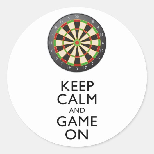 CALM UND SPIEL behalten - Dart Board Runder Aufkleber (Vorderseite)