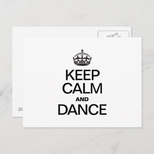 CALM UND TANZ behalten Postkarte (Vorne/Hinten)