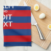 CALM UND Text auf blauen Streifen behalten Küchentuch (Viertel Falte)