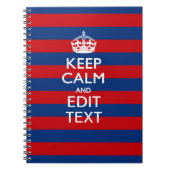 CALM UND Text auf blauen Streifen behalten Notizblock (Vorderseite)