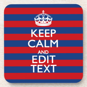 CALM UND Text auf blauen Streifen behalten Untersetzer