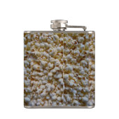 CALM UND Text auf Popcorn behalten Flachmann (Rückseite)