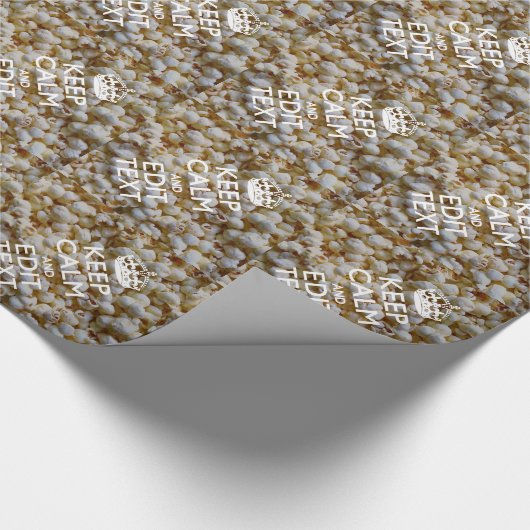 CALM UND Text auf Popcorn behalten Geschenkpapier (Ecke)