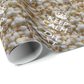 CALM UND Text auf Popcorn behalten Geschenkpapier (Rolleneckpunkt)