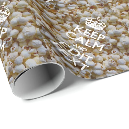 CALM UND Text auf Popcorn behalten Geschenkpapier (Rolleneckpunkt)