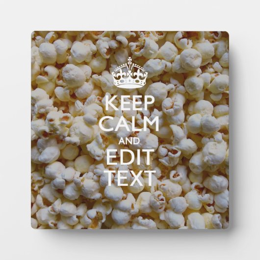 CALM UND Text auf Popcorn-Dekoration behalten Fotoplatte (Vorderseite)