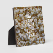 CALM UND Text auf Popcorn-Dekoration behalten Fotoplatte (Vorderseite)