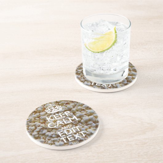 CALM UND Text auf Popcorn-Dekoration behalten Getränkeuntersetzer (Seite)