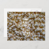 CALM UND Text auf Popcorn-Dekoration behalten Postkarte (Vorne/Hinten)