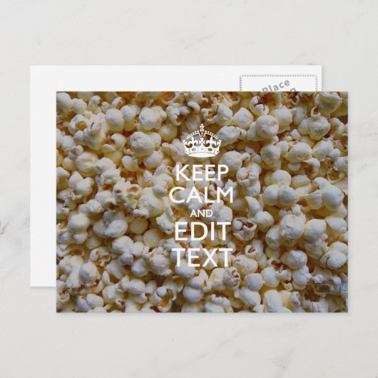 CALM UND Text auf Popcorn-Dekoration behalten Postkarte (Vorne/Hinten)