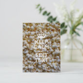 CALM UND Text auf Popcorn-Dekoration behalten Postkarte (Stehend Vorderseite)
