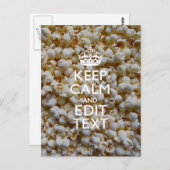CALM UND Text auf Popcorn-Dekoration behalten Postkarte (Vorne/Hinten)
