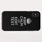 CALM UND Text auf Solid Black behalten Case-Mate iPhone Hülle (Rückseite (Horizontal))