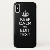 CALM UND Text auf Solid Black behalten Case-Mate iPhone Hülle (Rückseite)