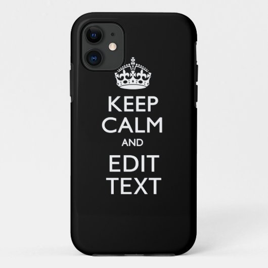 CALM UND Text auf Solid Black behalten Case-Mate iPhone Hülle (Rückseite)