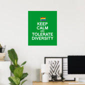 CALM UND TOLERATE DIVERSITY behalten Poster (Heimbüro)