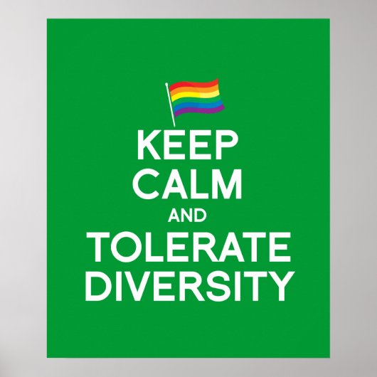 CALM UND TOLERATE DIVERSITY behalten Poster (Vorne)