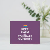 CALM UND TOLERATE DIVERSITY behalten Postkarte (Stehend Vorderseite)