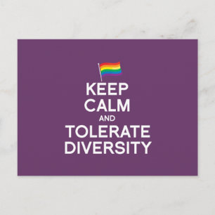 CALM UND TOLERATE DIVERSITY behalten Postkarte