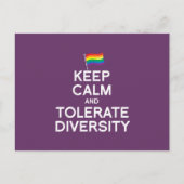 CALM UND TOLERATE DIVERSITY behalten Postkarte (Vorderseite)