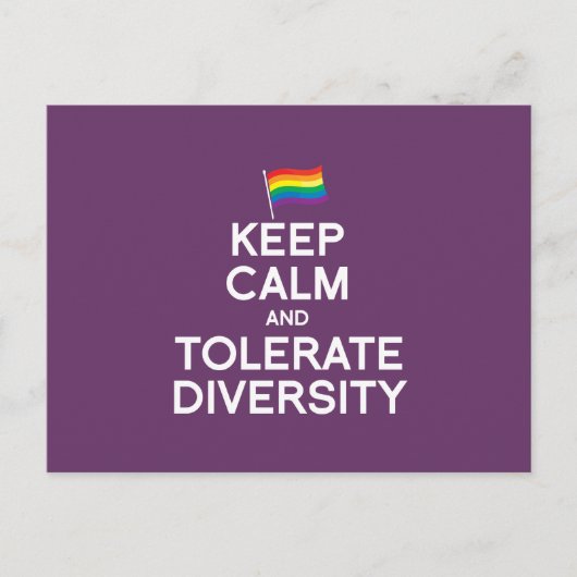 CALM UND TOLERATE DIVERSITY behalten Postkarte (Vorderseite)