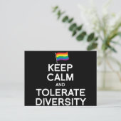 CALM UND TOLERATE DIVERSITY behalten Postkarte (Stehend Vorderseite)