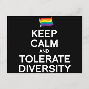 CALM UND TOLERATE DIVERSITY behalten Postkarte