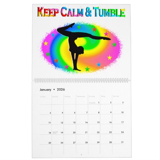 CALM UND TUMBLE GYMNASTICS CALENDAR behalten Kalender (Jan 2026)