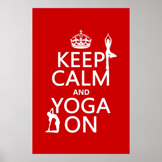 Calm und Yoga On behalten (Farben anpassen) Poster (Vorne)