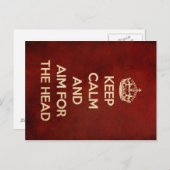 CALM UND ZIEL FÜR DEN ROTEN KOPF behalten Postkarte (Vorne/Hinten)