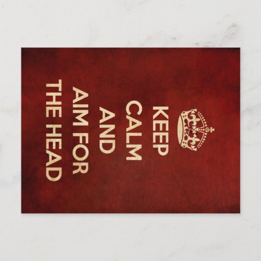 CALM UND ZIEL FÜR DEN ROTEN KOPF behalten Postkarte (Vorderseite)