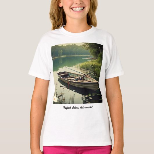 "Calm Waters Await" T-Shirt (Vorderseite)