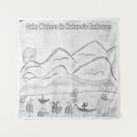 'Calm Waters in Nature's Embrace' Tapestry Wandteppich (Vorderseite)