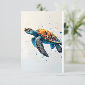 Calm Waters: Meeresschildkröten feiern Dankeskarte (Stehend Vorderseite)