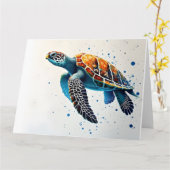 Calm Waters: Meeresschildkröten feiern Karte (Gelbe Blume)