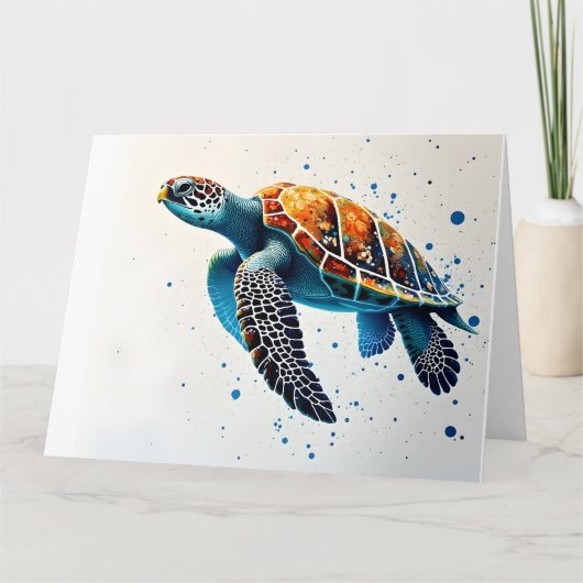 Calm Waters: Meeresschildkröten feiern Karte (Vorderseite)