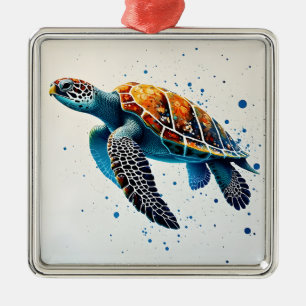 Calm Waters: Meeresschildkröten feiern Ornament Aus Metall