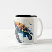 Calm Waters: Meeresschildkröten feiern Zweifarbige Tasse (VorderseiteRechts)