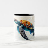 Calm Waters: Meeresschildkröten feiern Zweifarbige Tasse (Mittel)