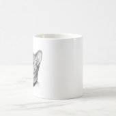 Calm White Minimal Cat Leaf Aesthetic Drawing pfp Kaffeetasse (Mittel)