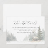 Calm Winter Watercolor Cabin Scene Begleitkarte (Vorne/Hinten)