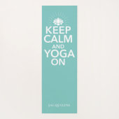 Calm Yoga auf Monogramm Lotus Minze grün behalten Yogamatte (Rückseite)