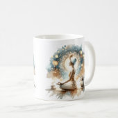 Calm Yoga Pose Kaffee Tee Tasse geblasen Creme (VorderseiteRechts)